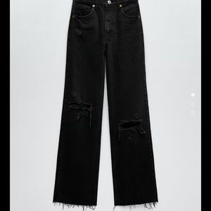 ZARA wide straight black jeans